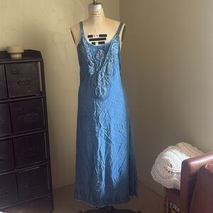 Raya Sun Elegant Blue Lace Maxi Dress
